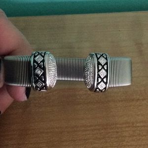 Gorgeous cuff silver with REAL diamond accents
